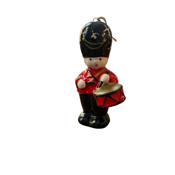 Vintage 1986 LW Rice Toy Soldier Christmas Ornament/Shaker Red & Black Guardsman - Picture 1 of 5